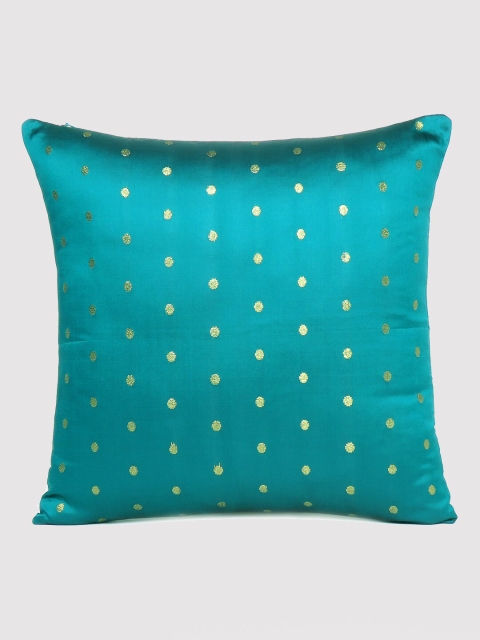 

OUSSUM Blue & Gold-Toned Ethnic Motifs Square Cushion Covers