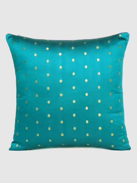 

OUSSUM Blue & Gold-Toned Square Cushion Cover