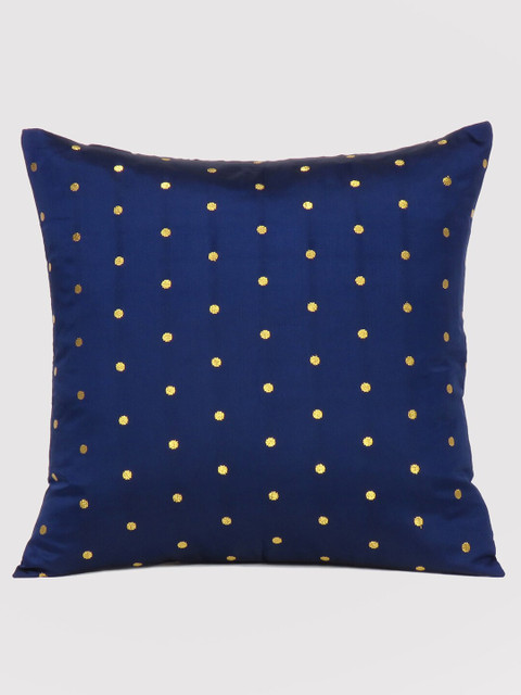 

OUSSUM Navy Blue & Gold-Toned Square Cushion Cover