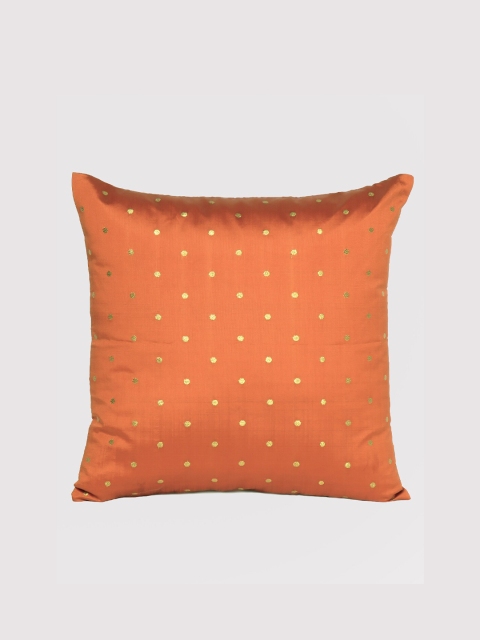 

OUSSUM Orange & Gold-Toned Geometric Square Cushion Covers