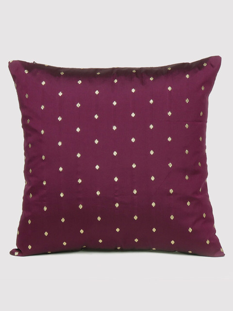 

OUSSUM Red & Gold-Toned Embroidered Square Cushion Covers
