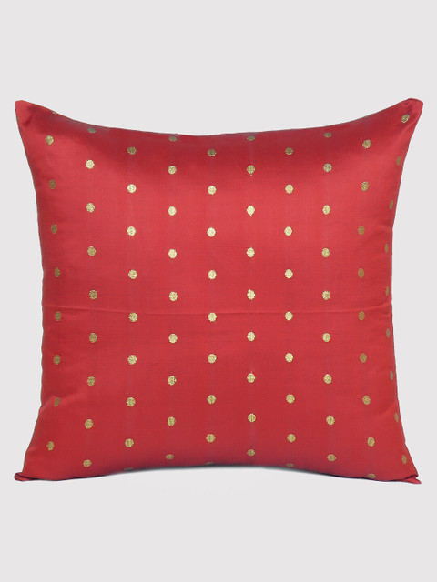 

OUSSUM Red & Gold-Toned Square Cushion Covers