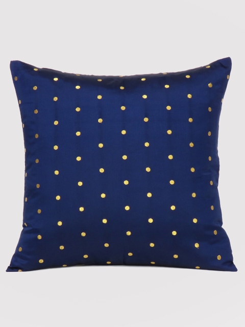 

OUSSUM Navy Blue & Gold-Toned Embroidered Square Cushion Covers