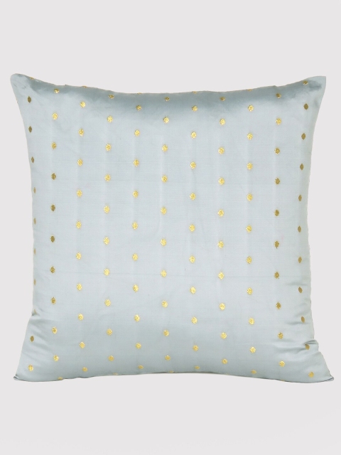 

OUSSUM Silver-Toned & Gold-Toned Ethnic Motifs Square Cushion Cover
