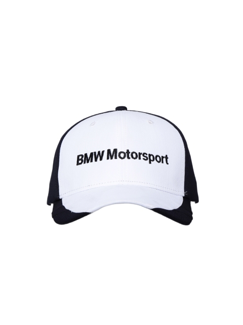 

PUMA Men White & Black BMW MTS Sharknose Cap