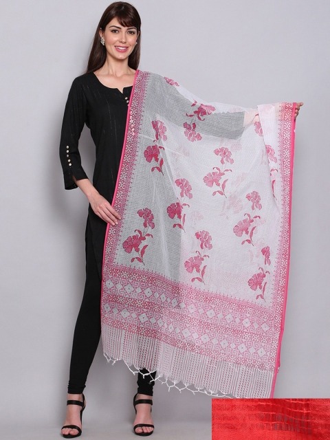 

Miaz Lifestyle Pack Of 2 White & Red Printed Dupattas