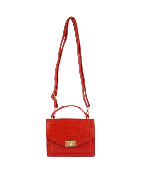 

London Rag Women Red Textured PU Structured Satchel