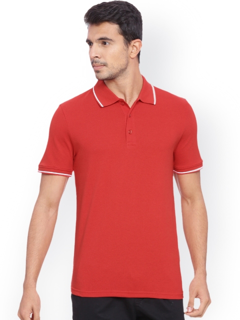 

Puma Men Red Solid Polo Collar T-shirt