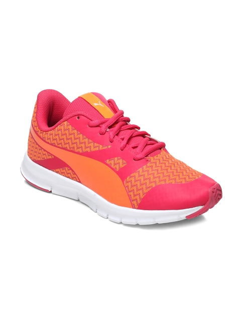 

Puma Unisex Orange & Pink Flexracer Material G Running Shoes