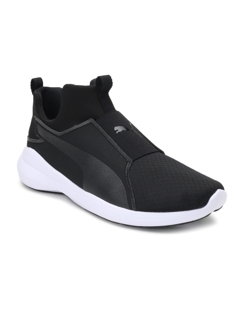 

Puma Women Black Solid Mesh Mid-Top Slip-On Sneakers