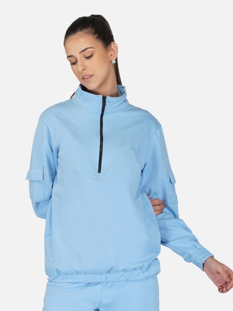 

Tinted Women Blue Solid Sweatshirt