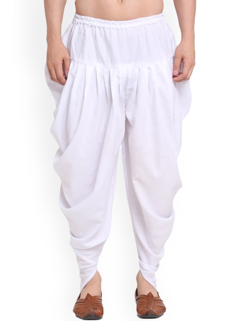 

Benstoke Men White Solid Dhoti Harem Pants