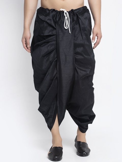

Benstoke Men Black Solid Dhoti Pants