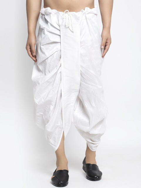 

Benstoke Men White Solid Dhoti Pant