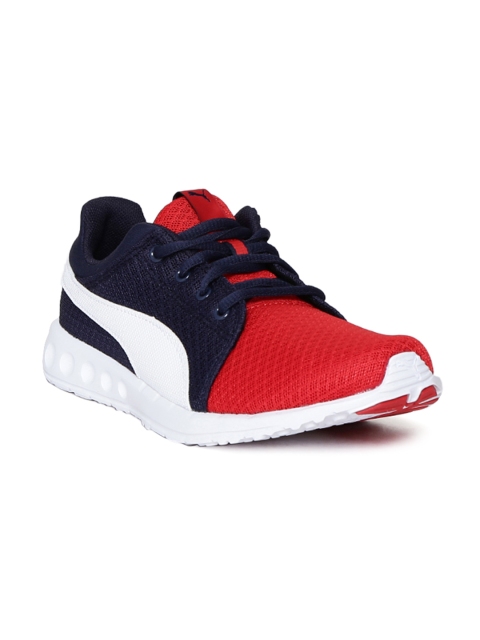 Puma Unisex Red & Navy Blue Carson Runner 400 Mesh Jr Football Shoes available at myntra for Rs.2279