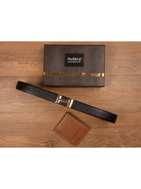 

BuckleUp Men Black & Brown Solid Accessory Gift Set