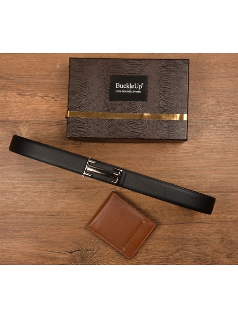 

BuckleUp Men Black & Brown Solid Accessory Gift Set