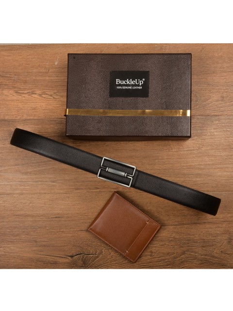 

BuckleUp Men Black & Brown Solid Accessory Gift Set