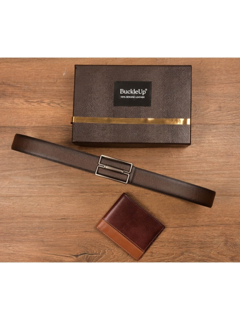 

BuckleUp Men Brown Solid Accessory Gift Set