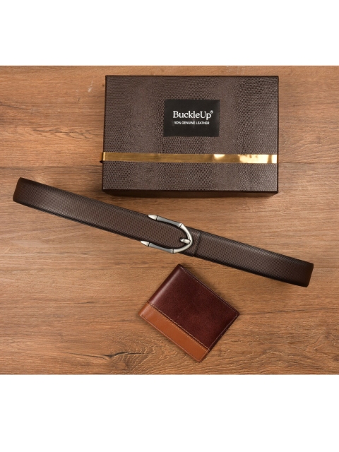 

BuckleUp Men Brown Solid Leather Accessory Gift Set
