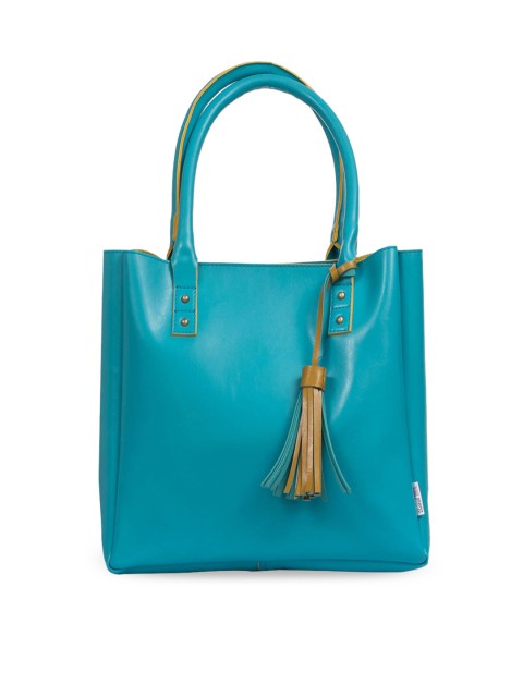 

BandBox Blue PU Structured Tote Bag with Tasselled