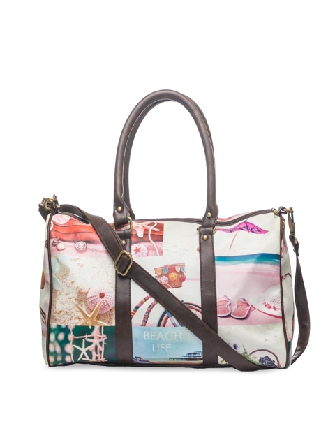 

BandBox Women White Printed PU Oversized Structured Handheld Bag