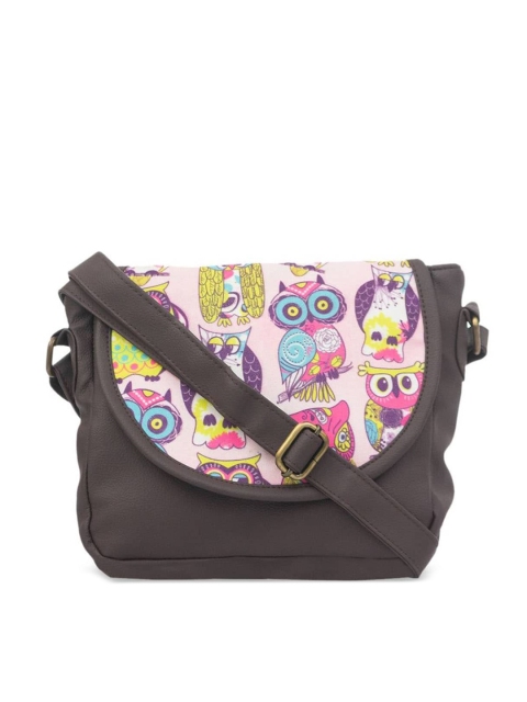 

BandBox Brown Printed PU Structured Sling Bag