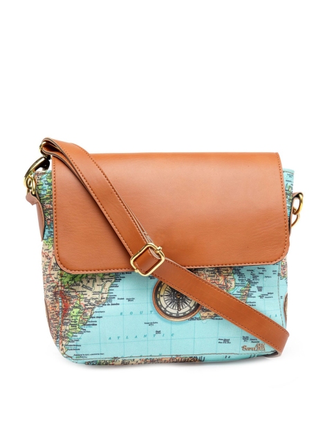 

BandBox Blue Printed Structured Sling Bag