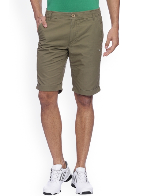 

Puma Men Olive Green Solid Regular Fit Chino Shorts
