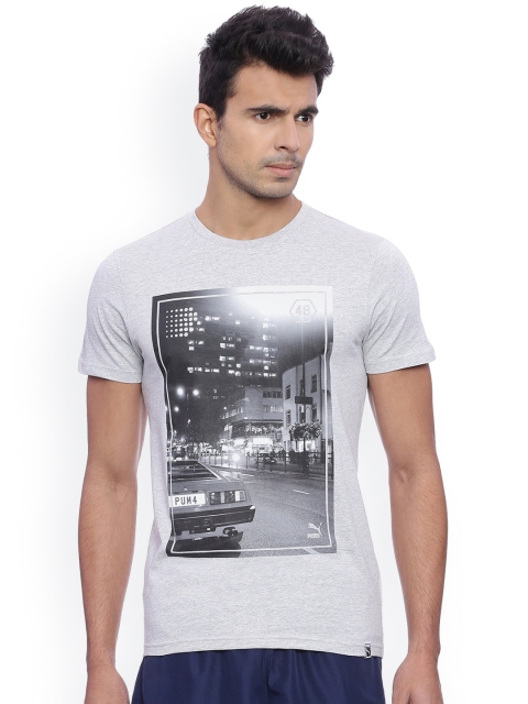 

Puma Men Grey Printed Round Neck T-shirt 57415304