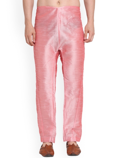 

Benstoke Men Pink Solid Dupion Silk Pyjamas