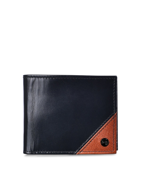 

Belwaba Men Black & Tan Colourblocked Leather Card Holder