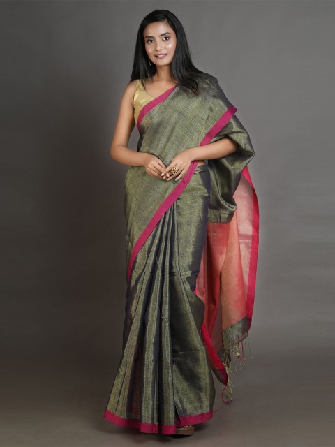 

Arhi Green & Pink Tissue Saree