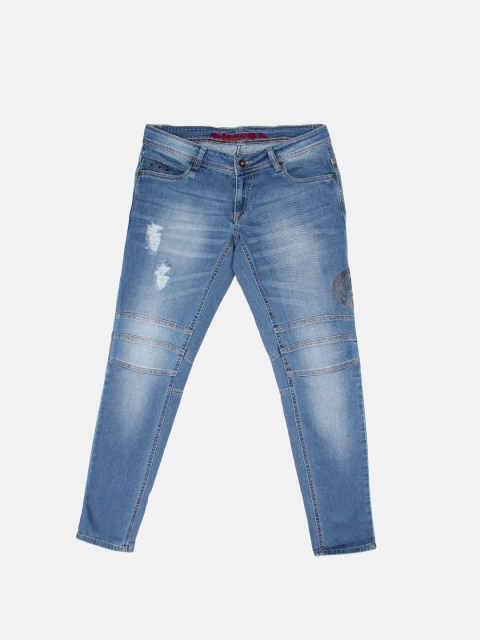 

Roadster Women Blue Jeggings Slim Fit Mid-Rise Mildly Distressed Stretchable Jeans