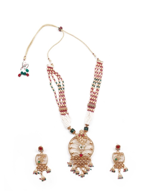 

ODETTE Silver -Plated & Pearl Studded Jewellery Set, Gold