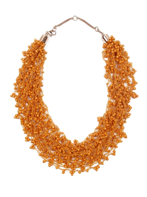 

ODETTE Rose-Gold Plated Mustard Yellow Layered Neckalce