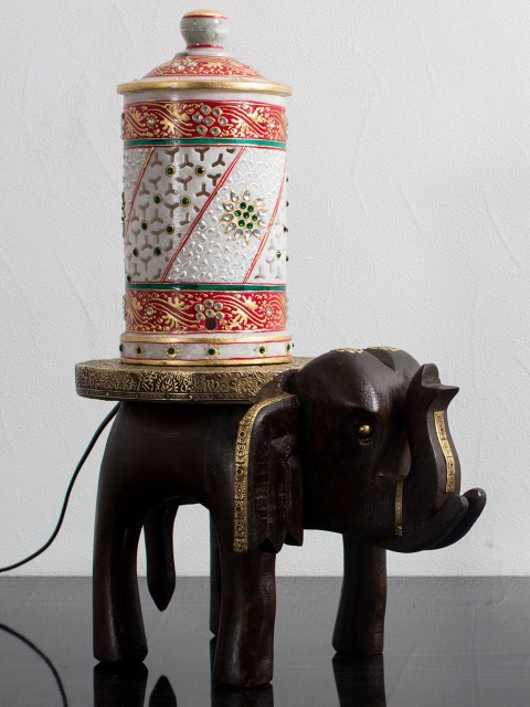 

eCraftIndia Coffee Brown Wooden Multiutility Elephant-Shaped Stool