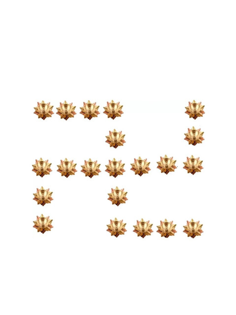 

Fashion Bizz Set of 21 Textured Pooja Diyas, Gold