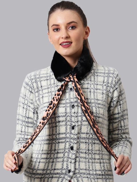 

ELLIS Women Black Printed Fur Wrap Collar Mufflers
