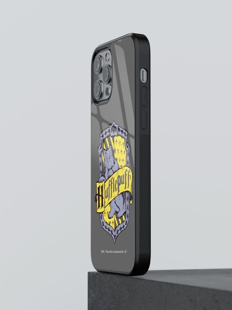 

macmerise Grey Printed Crest Hufflepuff iPhone 12 Pro Max Back Case