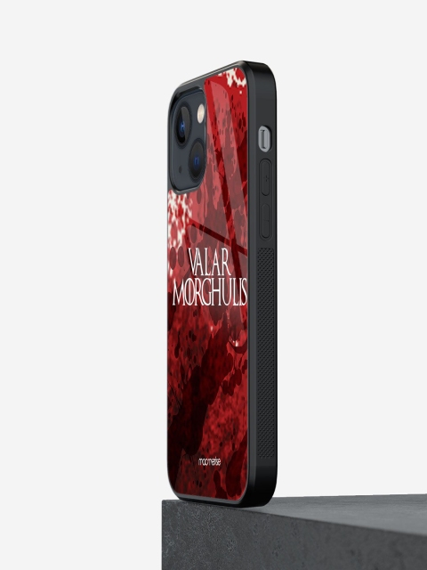 

macmerise Red & White Printed Valar Morghulis Glass iPhone 13 Mini Back Case