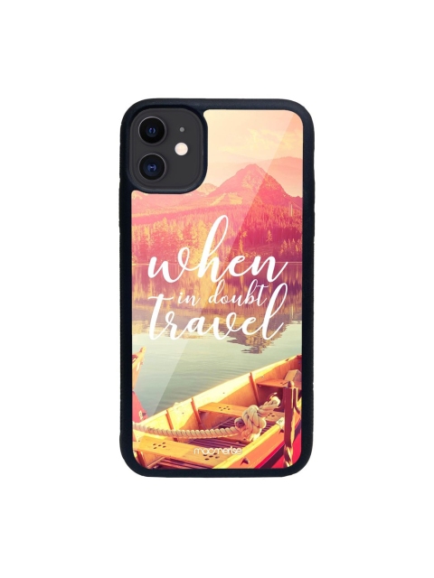 

macmerise Multi-Coloured Printed When In Doubt Travel Glass iPhone 11 Back Case
