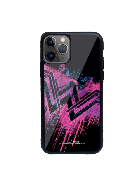 

macmerise Pink & Black Printed Wonder Woman Splatter iPhone 11 Pro Max Back Case