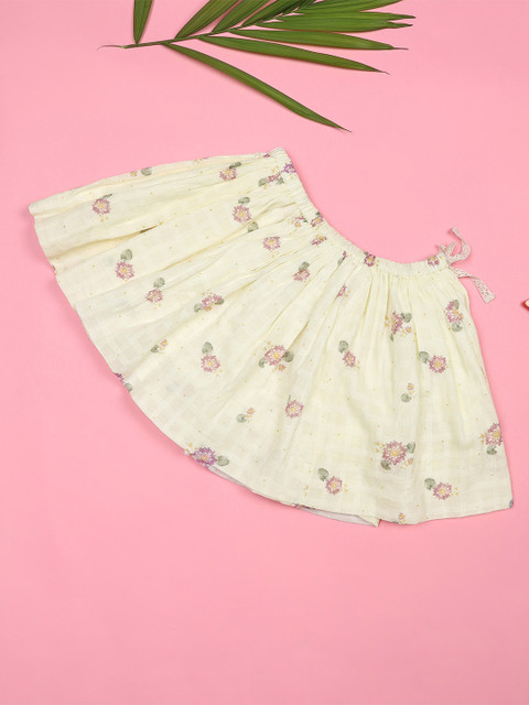

Ka-mee Girls Yellow Floral Printed Skirt