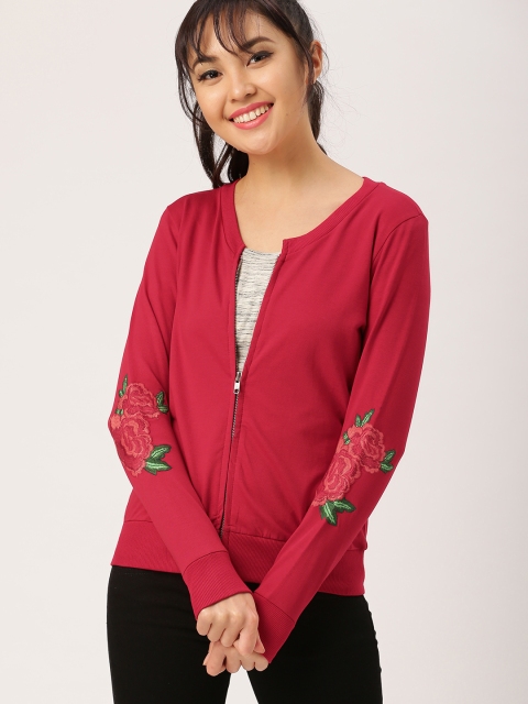 

DressBerry Women Red Solid Sweatshirt