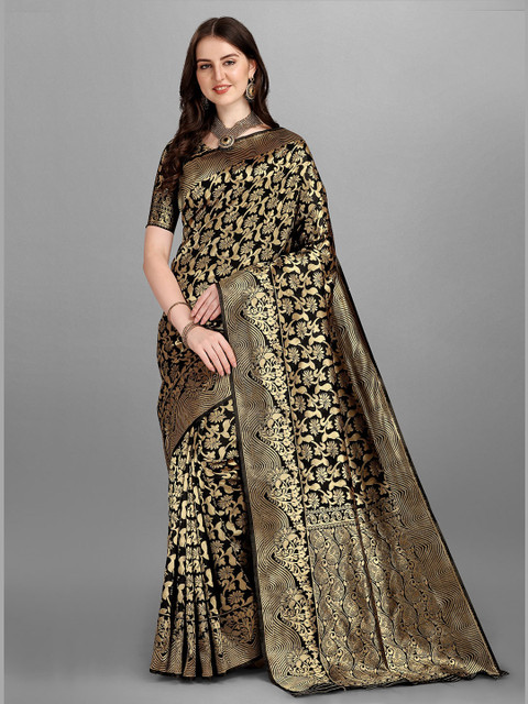 

Ethnic Yard Black Ethnic Motifs Saree
