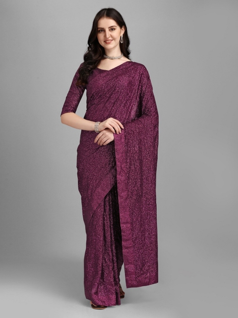 

Ethnic Yard Magenta Embellished Pure Georgette Saree