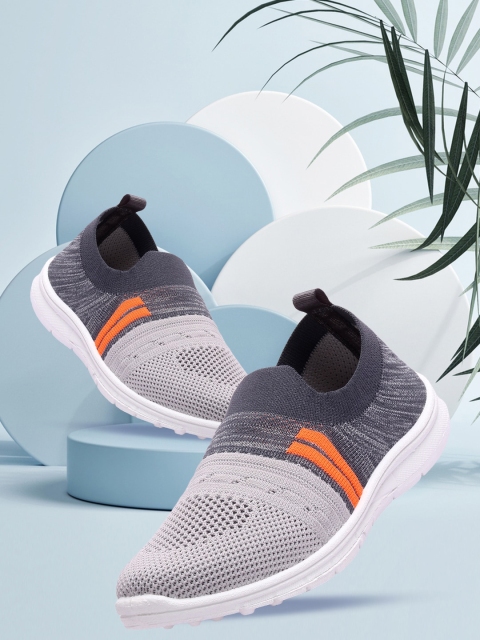 

YK Unisex Kids Grey Colourblocked Slip-On Sneakers