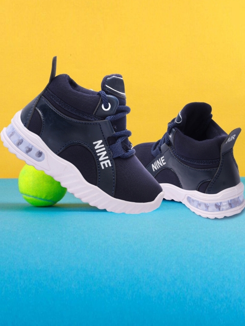 

YK Unisex Kids Navy Blue Woven Design Sneakers