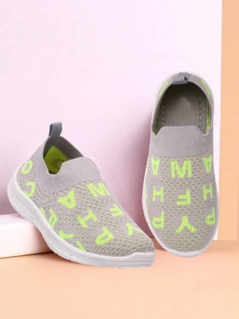 

YK Unisex Kids Green Printed Slip-On Sneakers